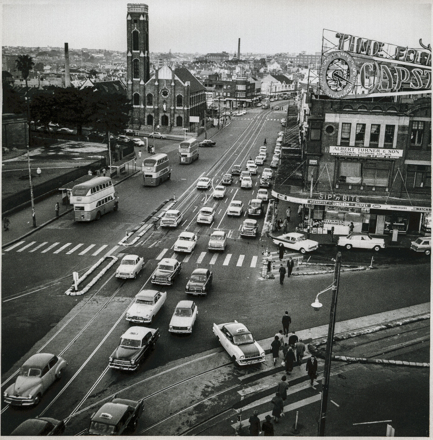 Traffic at Taylor Square, Oxford Street Darlinghurst, 1961 (A-00007310)