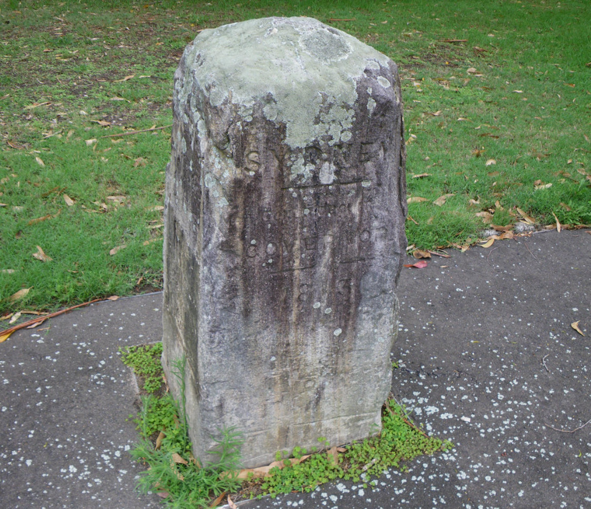 Town of Sydney boundary stone, corner Cleveland Street and South Dowling Street Moore Park, 2010 (A-00074112)
