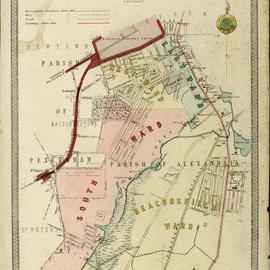 Map - Parishes of Alexandria and Petersham, circa 1886-1889
