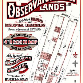 Auction Sale - Observatory Hill lands plan No 2, 1905