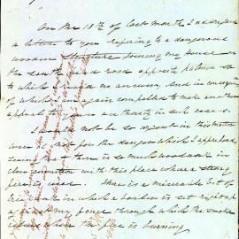 Letter - Complaint about dangerous building Brickfield Hill, 1856