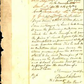Letter - Notification of conditions for transfer of land, Argyle and Crown Streets Millers Point, 1855