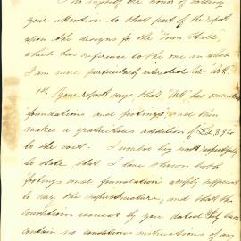 Letter - 'Art' to Mayor and clerk's note regarding Town Hall design competition, 1868