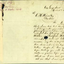 Letter - Complaint that water rates are too high, 634 George Street Brickfield Hill, 1870