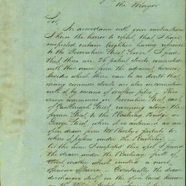 Memorandum - Inspector of Nuisances reporting on sewerage issues Ultimo Estate, 1876