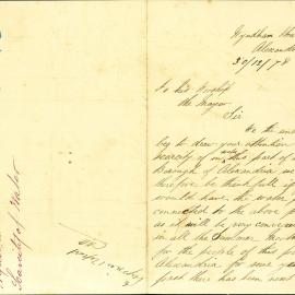 Letter - Colonial Secretary notes diseased cattle can be destroyed at Alexandria, 1852