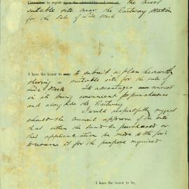 Memorandum - City Surveyor reporting on the most suitable site for sale of livestock in Ultimo, 1877