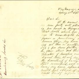 Letter - Request renumbering of Macquarie Street Sydney to avoid confusion, 1879
