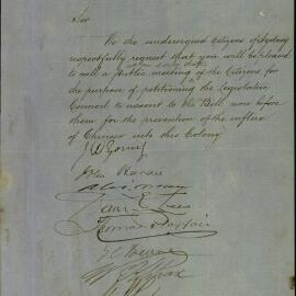 Petition - Against influx of Chinese, 1881