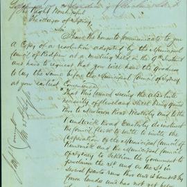 Letter -  Request extension of Cleveland Street to Newtown, 1860