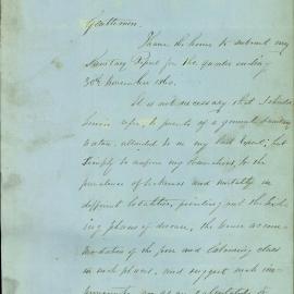Memorandum - Quarterly report on deaths by wards and cases treated, 1860