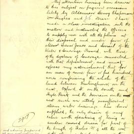 Memorandum -  Minutes about drainage of storm water at Woolloomooloo, 1891