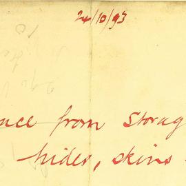 Letter - Complaint about storage of hides and skins, Bridge Street Sydney, 1893