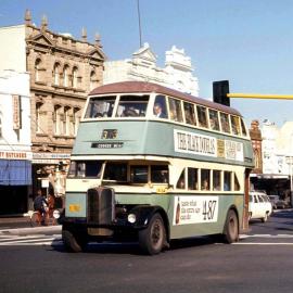Bus on Oxford Street near Flinders Street Darlinghurst, 1971