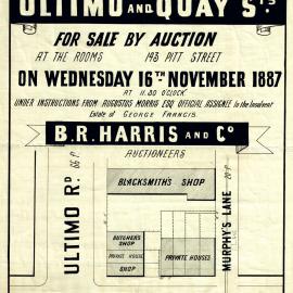 Auction Notice - Ultimo Road and Quay Streets Ultimo, 1887