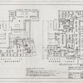 Town Hall House and Block A layouts ,1970