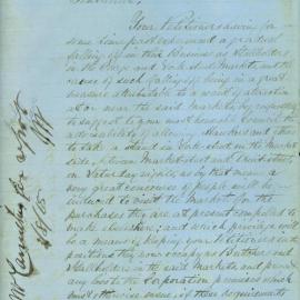 Letter - Stallholders seeking permission to sell in York St on Saturdays, 1865