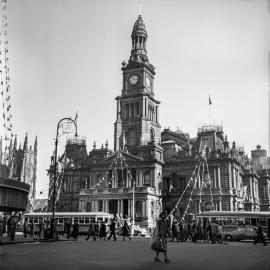 Decorations for the Coronation Sydney Town Hall, George Street Sydney, 1953