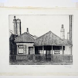 Etching - Old Cottages, Princes Street, 1926