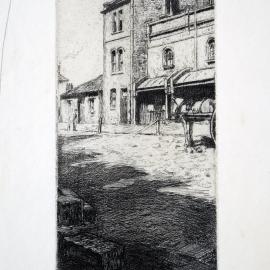 Etching - Old Houses Cumberland Street by Sydney Ure Smith, 1915