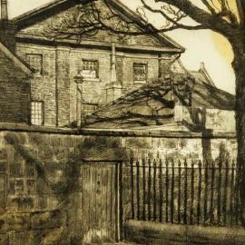 Charcoal drawing - Hyde Park Barracks by Sydney Ure Smith, circa 1936