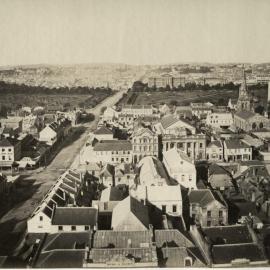 Panorama of Sydney - Looking east from Sydney Town Hall clocktower, circa 1873