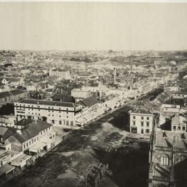 Panorama of Sydney - Looking south from Sydney Town Hall clocktower, circa 1873