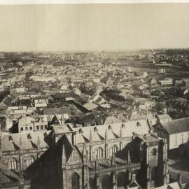 Panorama of Sydney - Looking south west from Sydney Town Hall clocktower, circa 1873