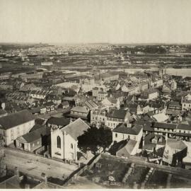 Panorama of Sydney - Looking west south west from Sydney Town Hall clocktower, circa 1873