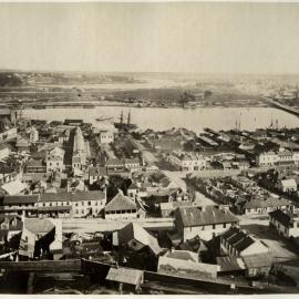 Panorama of Sydney - Looking west from Sydney Town Hall clocktower, circa 1873