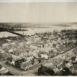Panorama of Sydney - Looking west north west from Sydney Town Hall clocktower, circa 1873