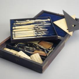 Architectural drafting instruments, circa 1860s