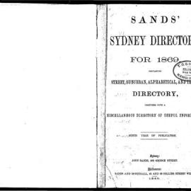 Sands Sydney, Suburban and Country Commercial Directory, 1869
