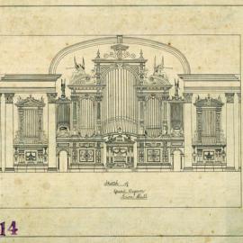 Plan - Great Organ - Town Hall. Sketch (No. 26A), no date