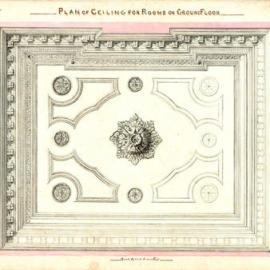Plan - Sydney Town Hall - Plan of ceiling for Rooms on Ground Floor, 1878