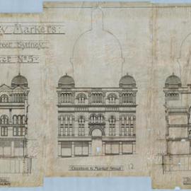 Plan - Queen Victoria Building (QVB) - Transverse sections - between piers 33-34 and piers 18-19, 1892