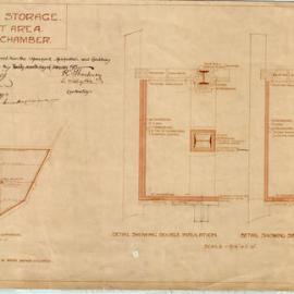 Plan - Fruit Market cold storage and disinfecting chamber, Haymarket, 1915