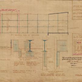 Plan - Steelwork for addition to cold storage works, Haymarket, 1917-1918