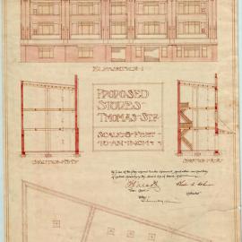 Plan - Proposed stores, Thomas Street Haymarket 1915