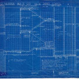 Plan - Blueprint of reinforcement plan for Phillip Street substation, Sydney, 1914