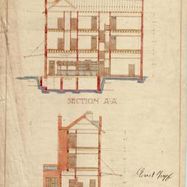 Plan - Section A.A. and B.B. of the Royal Oak Hotel, Chippendale, 1912