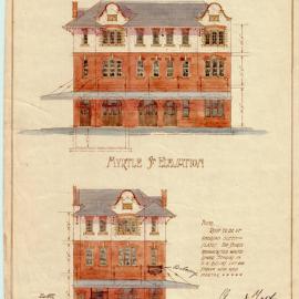 Plan - Elevations of Royal Oak Hotel, Chippendale, 1912