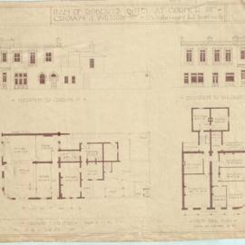 Plan - Elevations and Floors of the Strand Hotel, corner of William Street and Crown Street Darlinghurst, 1918