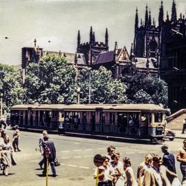 Tram in George Street, Sydney, 1953