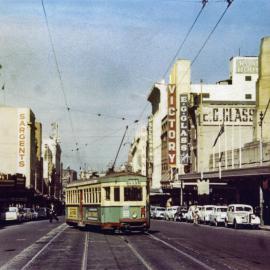 Tram in George Street, Sydney, 1954