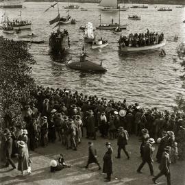 Boats and crowds, Victory Day celebrations, Farm Cove, Sydney Harbour, 1919