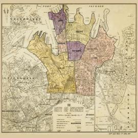 City of Sydney Ward Map, 1842-1857