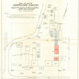 Plan - Area C9 designed for reception of historical and other graves and monuments, Camperdown Cemetery, 1954