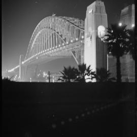 Sydney Harbour Bridge by night, Kirribilli Avenue Kirribilli, circa 1937