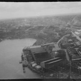 North Shore from top chord of Sydney Harbour Bridge, Sydney, 1932